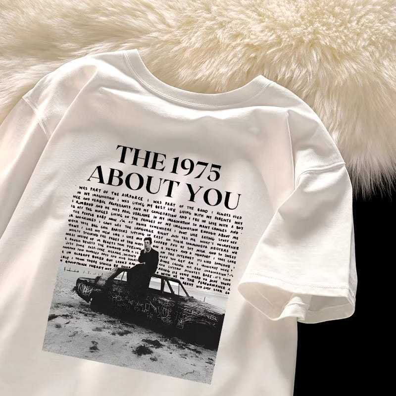 TSHIRT LENGAN PENDEK KAOS THE 1975 ABOUT YOU KATUN MURNI RETRO STYLE WANITA TOP KAOS COTTON COMBED