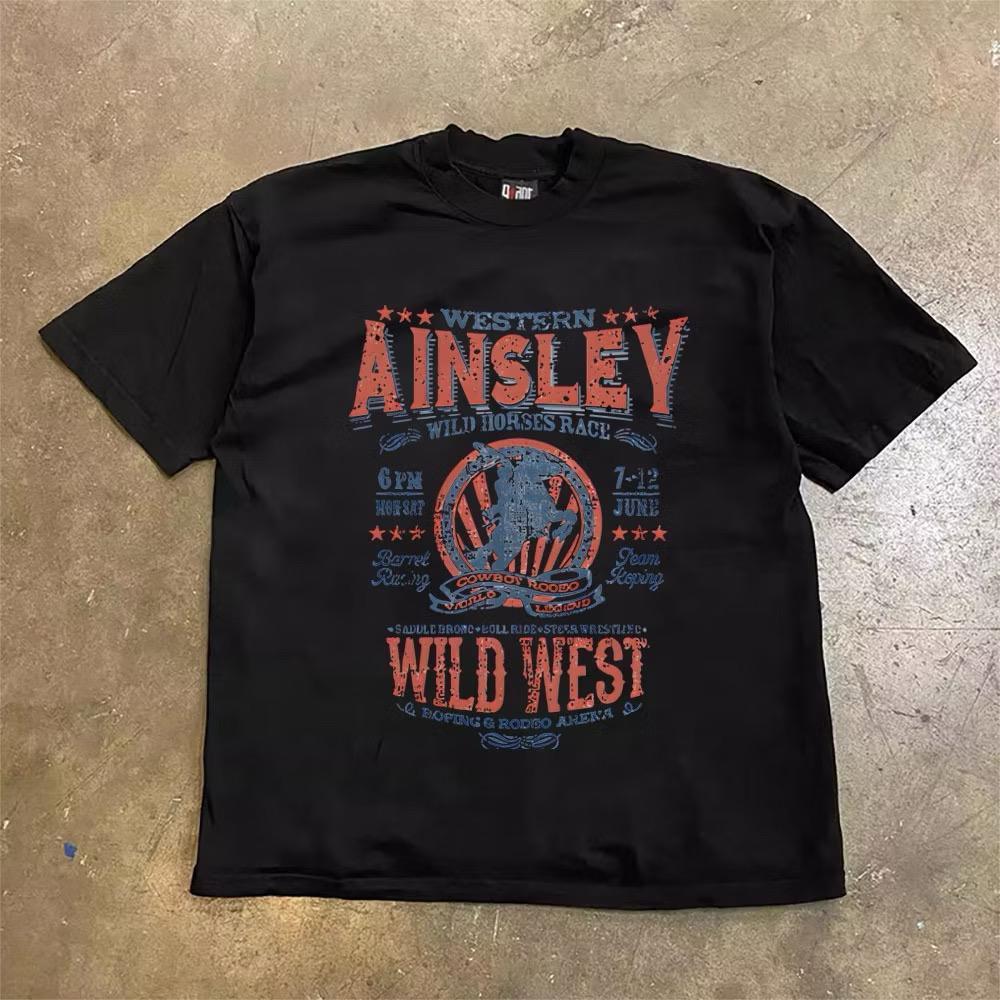 Kaos Grafis Vintage Retro Y2K Koboi Western – Desain Rodeo Retro Wild West Unik