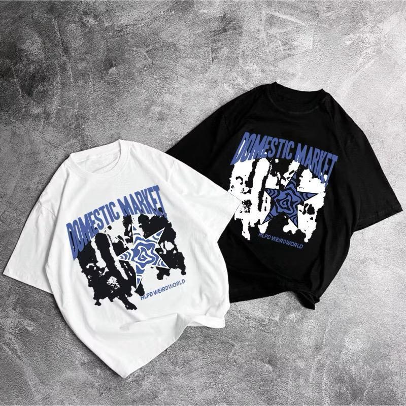 Kaos Atasan Distro Domestic Market Kaos Hitam Putih Anak Kaos Anak Laki laki dan Baju Anak Perempuan Kaos Katun Combed Gaya Korea Style