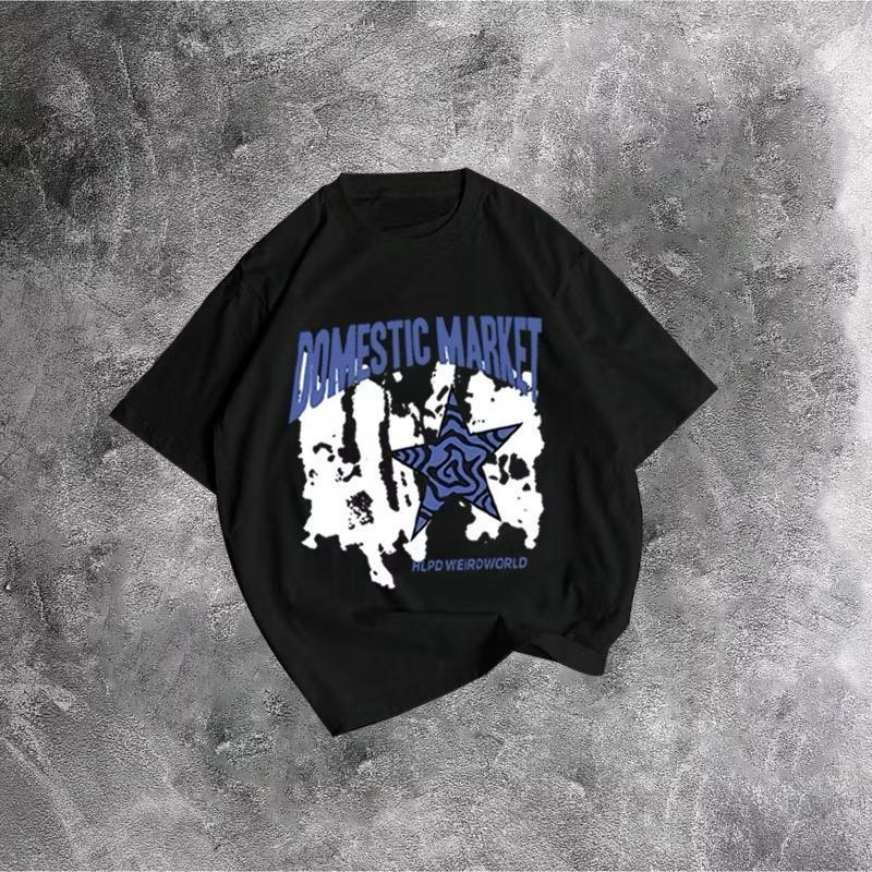 Kaos Atasan Distro Domestic Market Kaos Hitam Putih Anak Kaos Anak Laki laki dan Baju Anak Perempuan Kaos Katun Combed Gaya Korea Style
