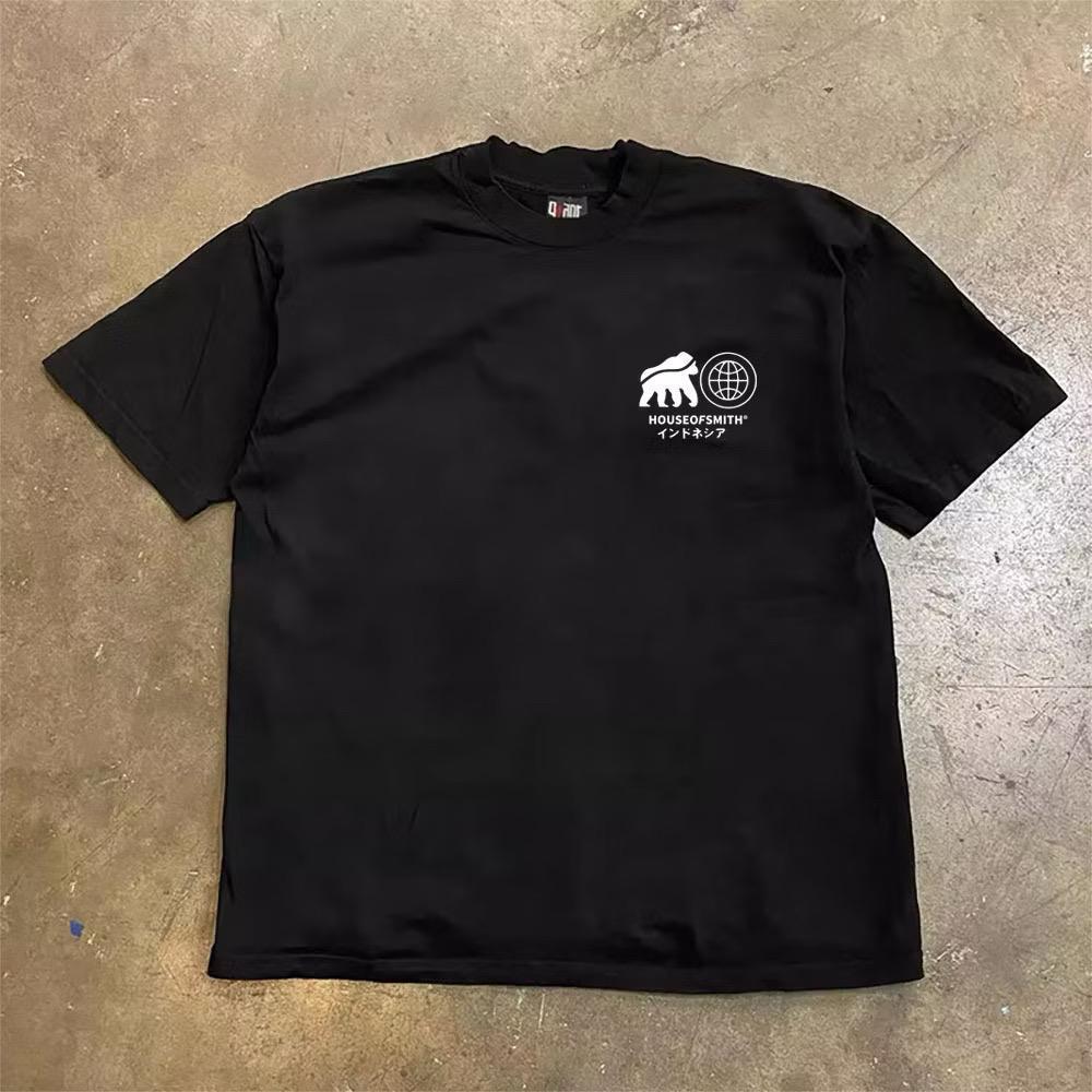 Kaos Baju Grafis Streetwear House of Smith – Desain Logo Futuristik Minimalis Navy Blue
