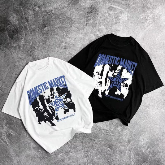 Kaos Atasan Distro Domestic Market Kaos Hitam Putih Anak Kaos Anak Laki laki dan Baju Anak Perempuan Kaos Katun Combed Gaya Korea Style
