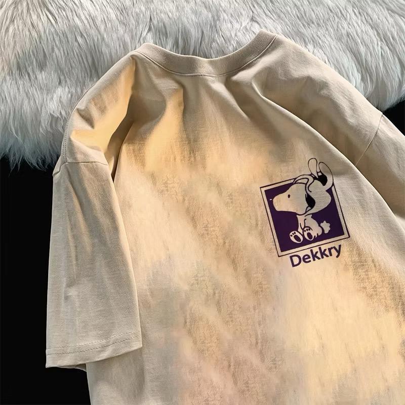 KAOS KOREA STYLE T-SHIRT BIRU SNOPPY KAOS WANITA HITAM KAOS PRIA DAN WANITA KAOS COTTON COMBED