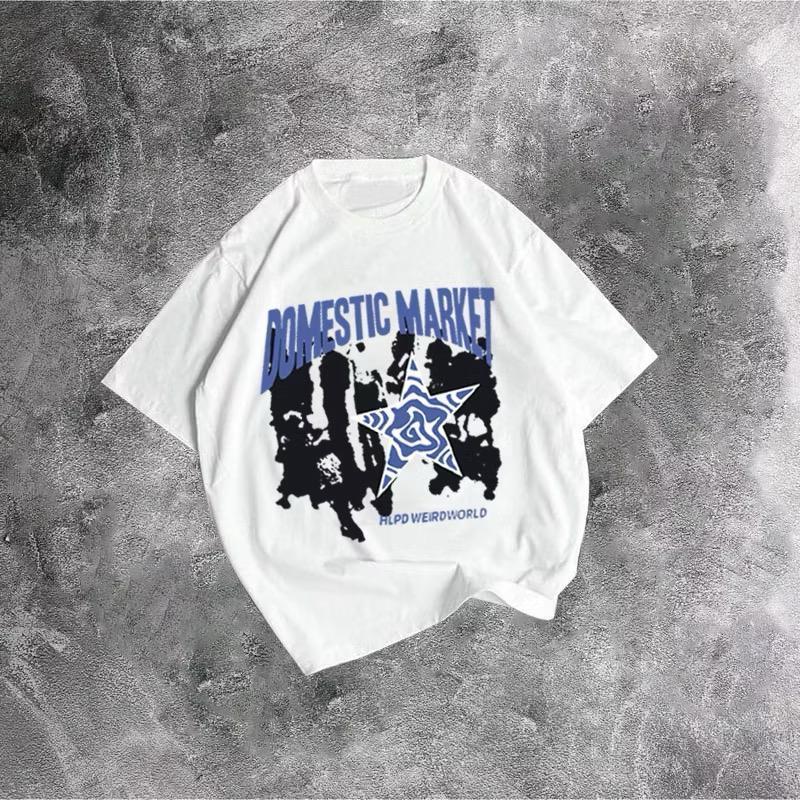 Kaos Atasan Distro Domestic Market Kaos Hitam Putih Anak Kaos Anak Laki laki dan Baju Anak Perempuan Kaos Katun Combed Gaya Korea Style