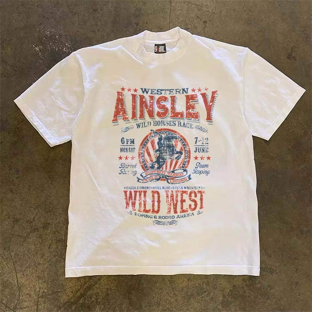 Kaos Grafis Vintage Retro Y2K Koboi Western – Desain Rodeo Retro Wild West Unik