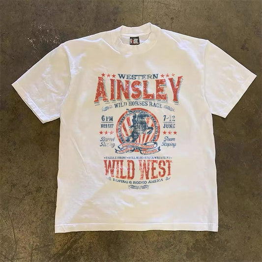 Kaos Grafis Vintage Retro Y2K Koboi Western – Desain Rodeo Retro Wild West Unik